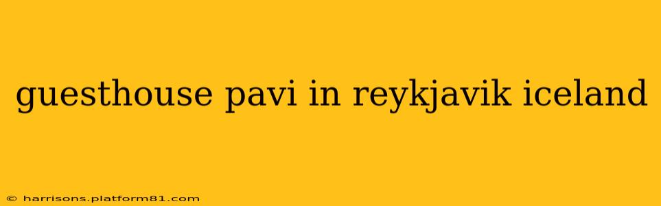 guesthouse pavi in reykjavik iceland
