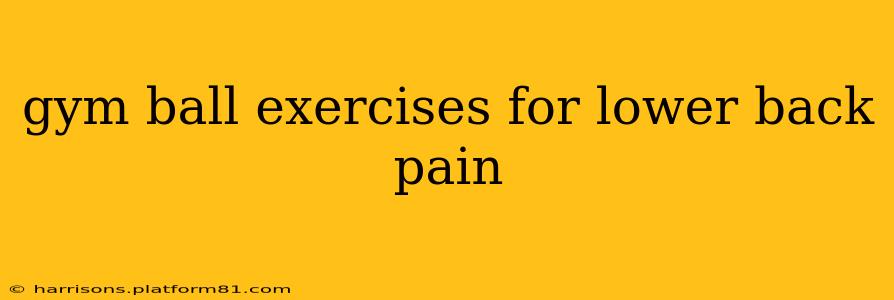 gym ball exercises for lower back pain