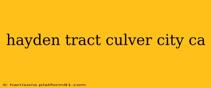 hayden tract culver city ca