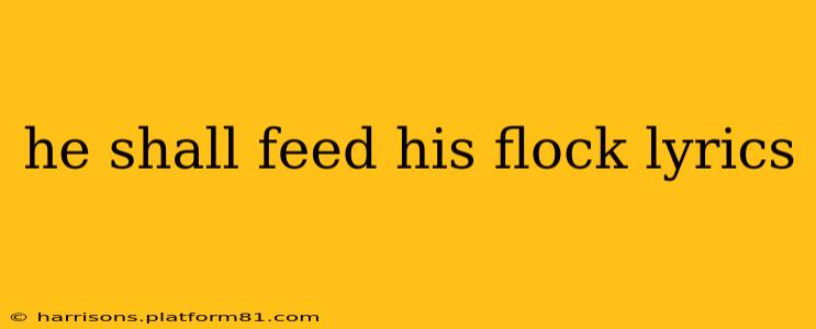 he shall feed his flock lyrics