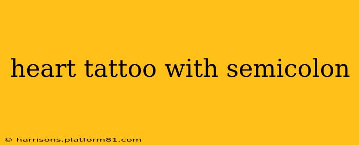 heart tattoo with semicolon