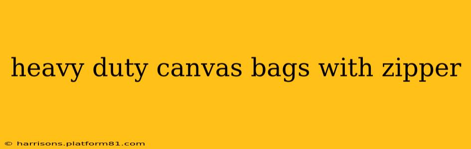 heavy duty canvas bags with zipper