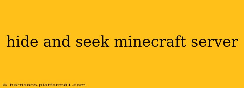 hide and seek minecraft server