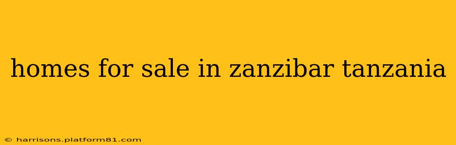 homes for sale in zanzibar tanzania