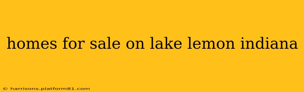 homes for sale on lake lemon indiana