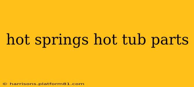 hot springs hot tub parts
