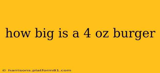 how big is a 4 oz burger