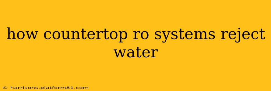 how countertop ro systems reject water