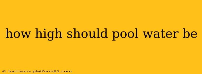 how high should pool water be