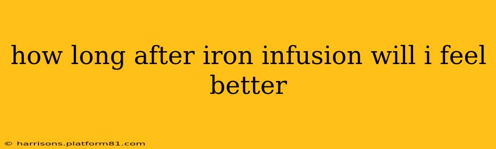 how long after iron infusion will i feel better