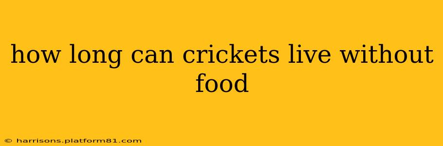 how long can crickets live without food