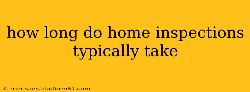 how long do home inspections typically take