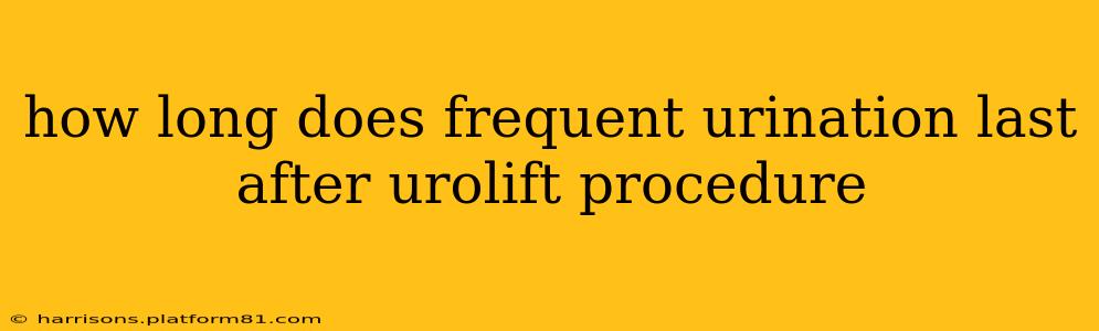 how long does frequent urination last after urolift procedure