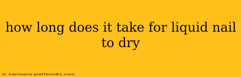 how long does it take for liquid nail to dry