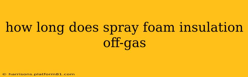 how long does spray foam insulation off-gas