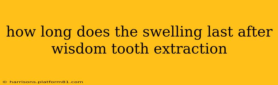 how long does the swelling last after wisdom tooth extraction