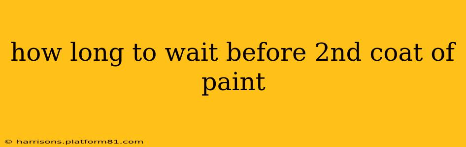 how long to wait before 2nd coat of paint
