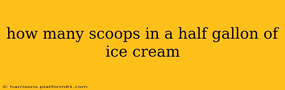 how many scoops in a half gallon of ice cream