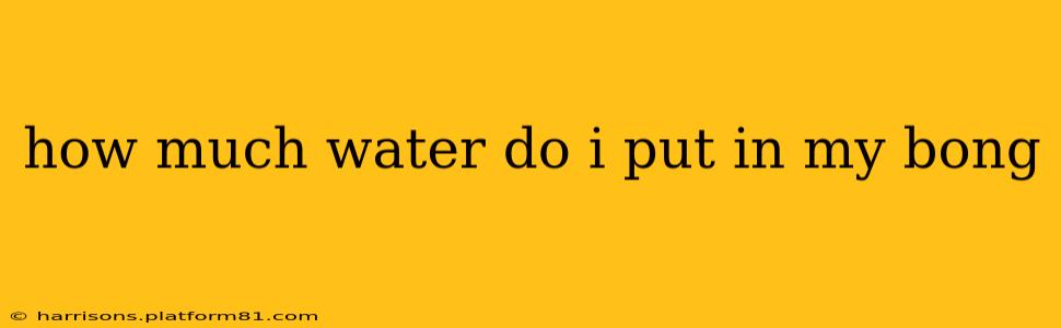 how much water do i put in my bong