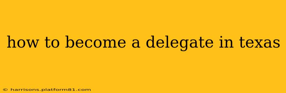 how to become a delegate in texas