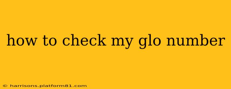 how to check my glo number