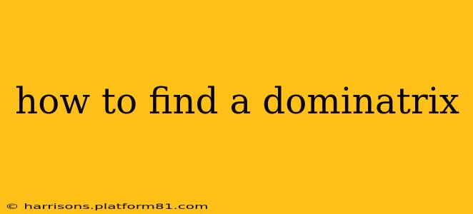 how to find a dominatrix