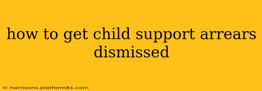how to get child support arrears dismissed