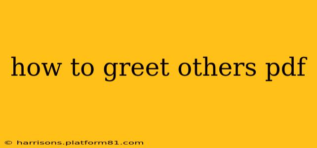 how to greet others pdf