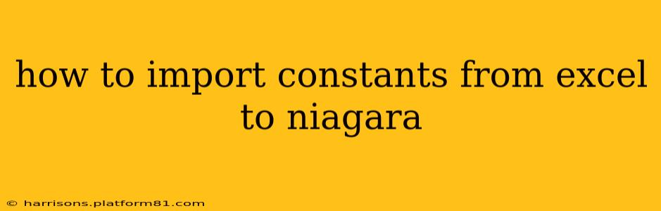 how to import constants from excel to niagara