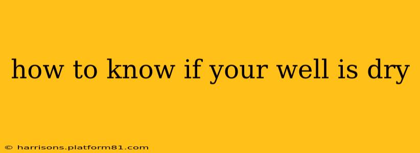 how to know if your well is dry