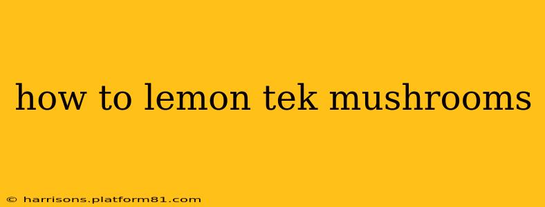 how to lemon tek mushrooms