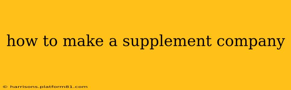 how to make a supplement company