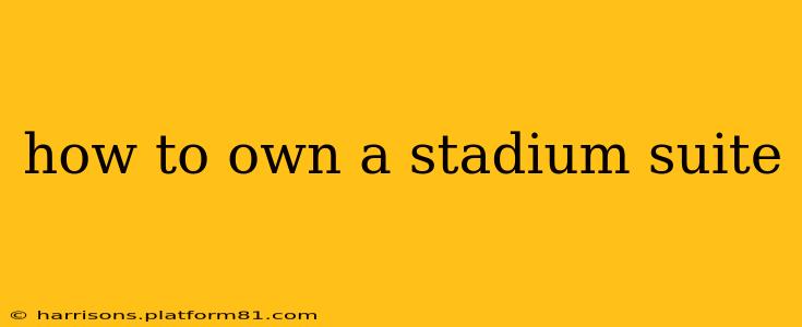 how to own a stadium suite