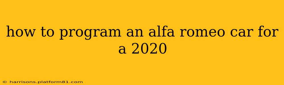 how to program an alfa romeo car for a 2020