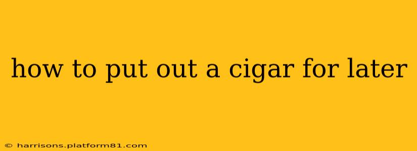 how to put out a cigar for later