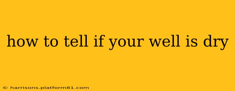 how to tell if your well is dry