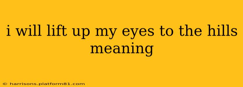 i will lift up my eyes to the hills meaning
