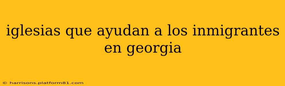 iglesias que ayudan a los inmigrantes en georgia