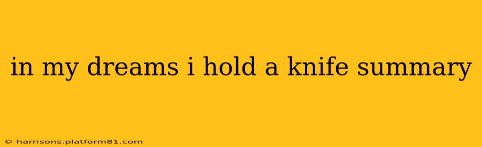 in my dreams i hold a knife summary