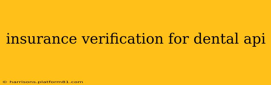 insurance verification for dental api