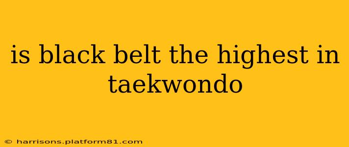 is black belt the highest in taekwondo
