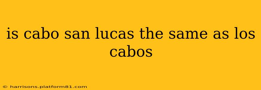 is cabo san lucas the same as los cabos