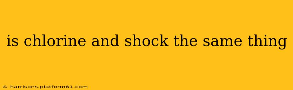 is chlorine and shock the same thing