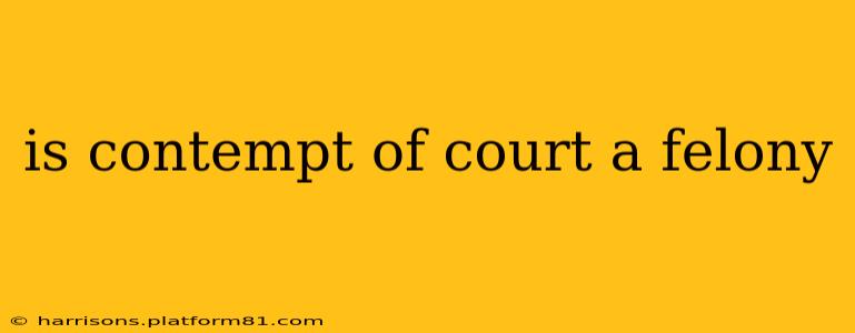 is contempt of court a felony