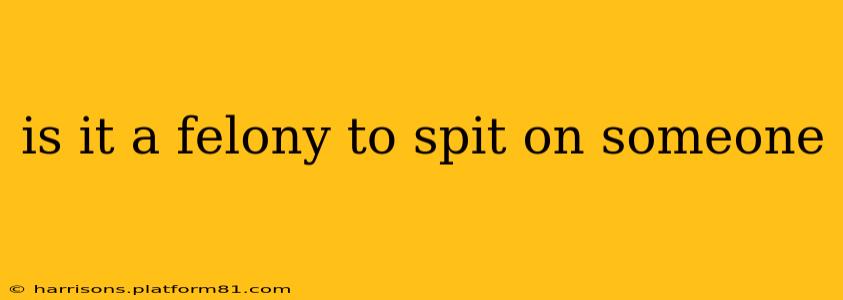 is it a felony to spit on someone