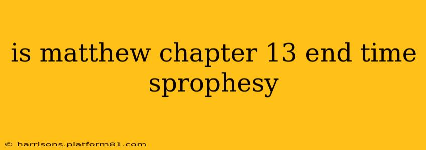 is matthew chapter 13 end time sprophesy