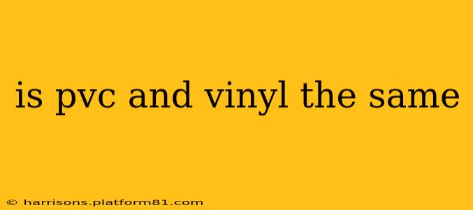 is pvc and vinyl the same