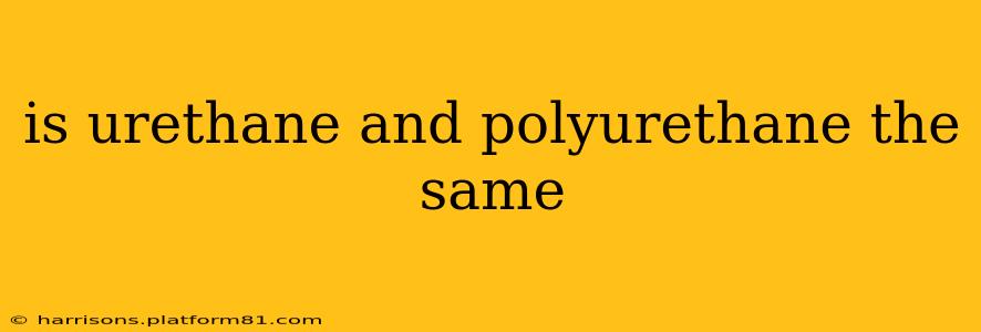 is urethane and polyurethane the same