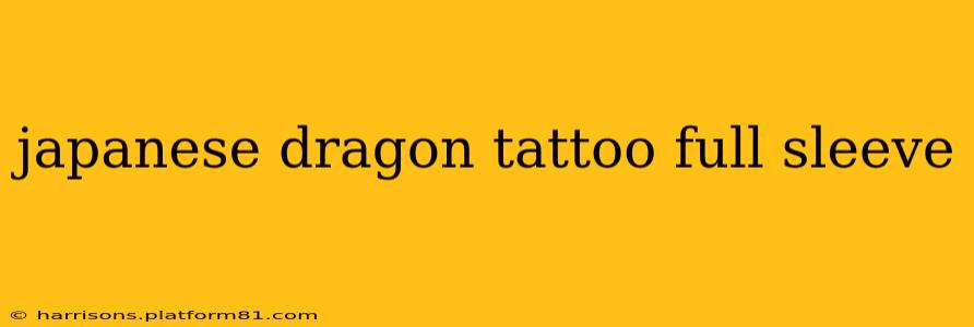 japanese dragon tattoo full sleeve