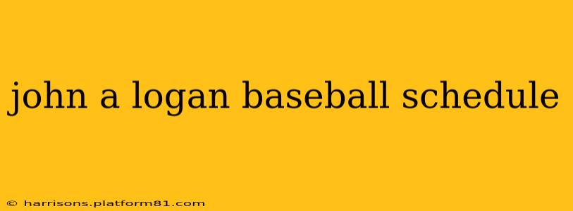 john a logan baseball schedule